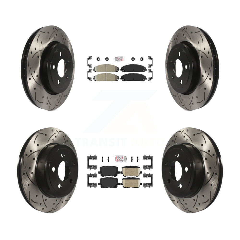 Front Rear Ceramic Pad Drill Slot Brake Rotor Kit For Dodge Charger Pursuit with RWD 5.7L KDA-102955