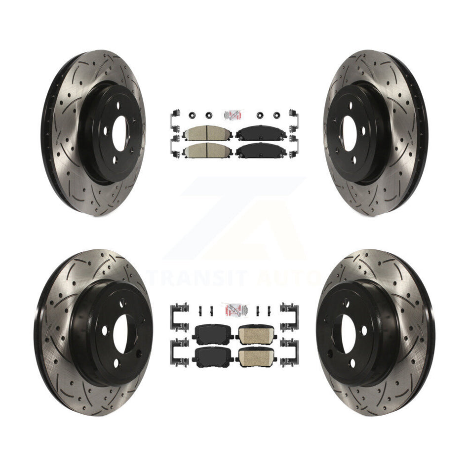 Front Rear Ceramic Pad Drill Slot Brake Rotor Kit For Dodge Charger Pursuit with RWD 5.7L KDA-102955