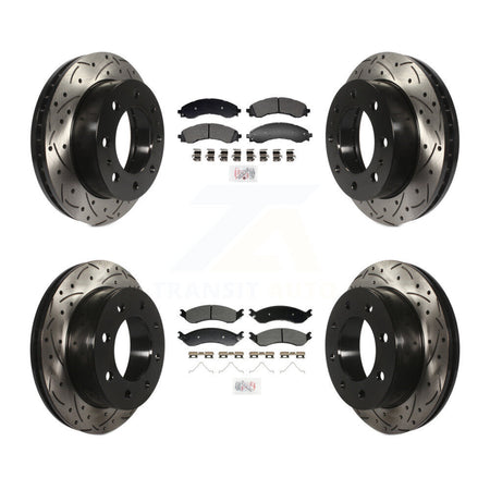 Front Rear Semi-Metallic Pad & Drilled Slot Brake Rotor Kit For GMC Savana 2500 Chevrolet KDA-102960