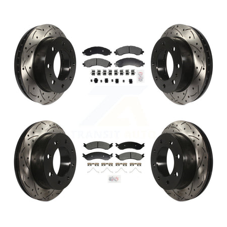 Front Rear Semi-Metallic Pad & Drilled Slot Brake Rotor Kit For GMC Savana 2500 Chevrolet KDA-102961