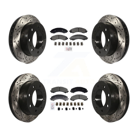 Front Rear Semi-Metallic Pad & Drilled Slot Brake Rotor Kit For GMC Savana 2500 Chevrolet KDA-102963