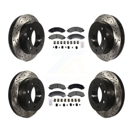 Front Rear Semi-Metallic Pad & Drilled Slot Brake Rotor Kit For GMC Savana 2500 Chevrolet KDA-102965