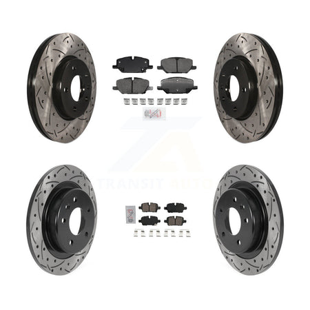 Front Rear Ceramic Pad & Drilled Slot Brake Rotor Kit For GMC Terrain w 321mm KDA-102975
