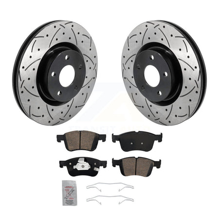 Front Drill Slot Brake Rotor Ceramic Pad Kit For Ford Escape Bronco Sport Lincoln Corsair KDA-102981