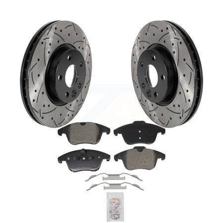 Front Drill Slot Brake Rotor Semi-Metallic Pad Kit For Volvo Land Rover Range Evoque XC70 KDA-102987