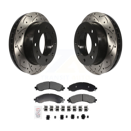 Front Drill Slot Brake Rotors Semi-Metallic Pad Kit For GMC Chevrolet Savana 2500 Express KDA-102988