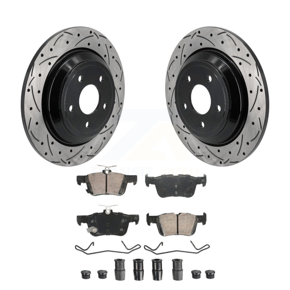 Rear Drill Slot Brake Rotors Ceramic Pad Kit For Ford Escape Bronco Sport Lincoln Corsair KDA-102994