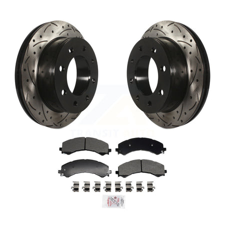 Rear Drilled Slot Brake Rotor Semi-Metallic Pad Kit For GMC Savana 2500 Chevrolet Express KDA-102997