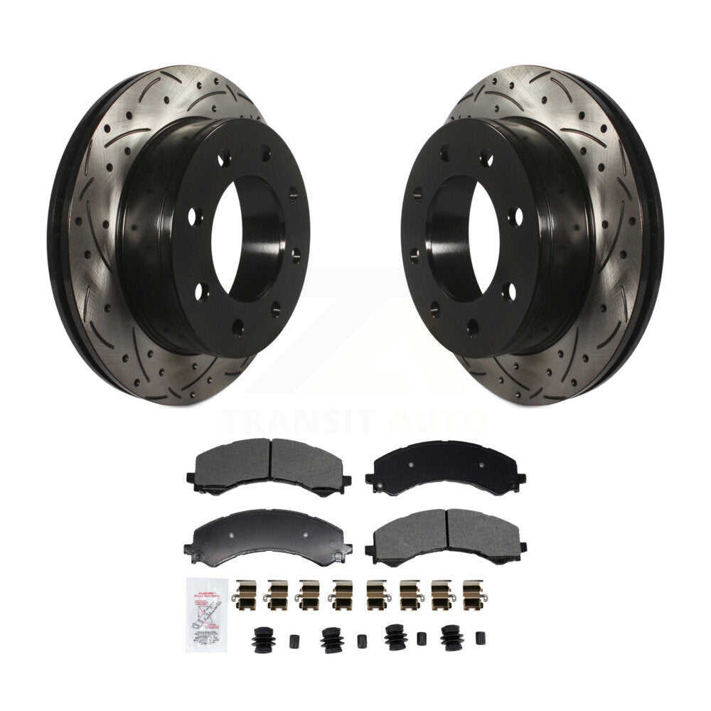 Rear Drilled Slot Brake Rotor Semi-Metallic Pad Kit For GMC Savana 2500 Chevrolet Express KDA-102998