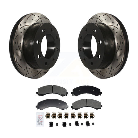 Rear Drilled Slot Brake Rotor Semi-Metallic Pad Kit For GMC Savana 2500 Chevrolet Express KDA-102998