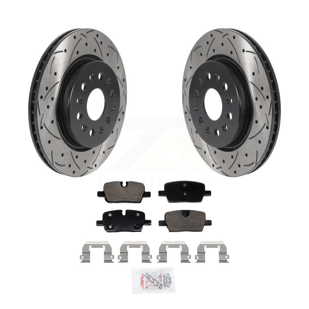Rear Drill Slot Brake Rotor Ceramic Pad Kit For Chevrolet Traverse Blazer Cadillac EV GMC KDA-103000
