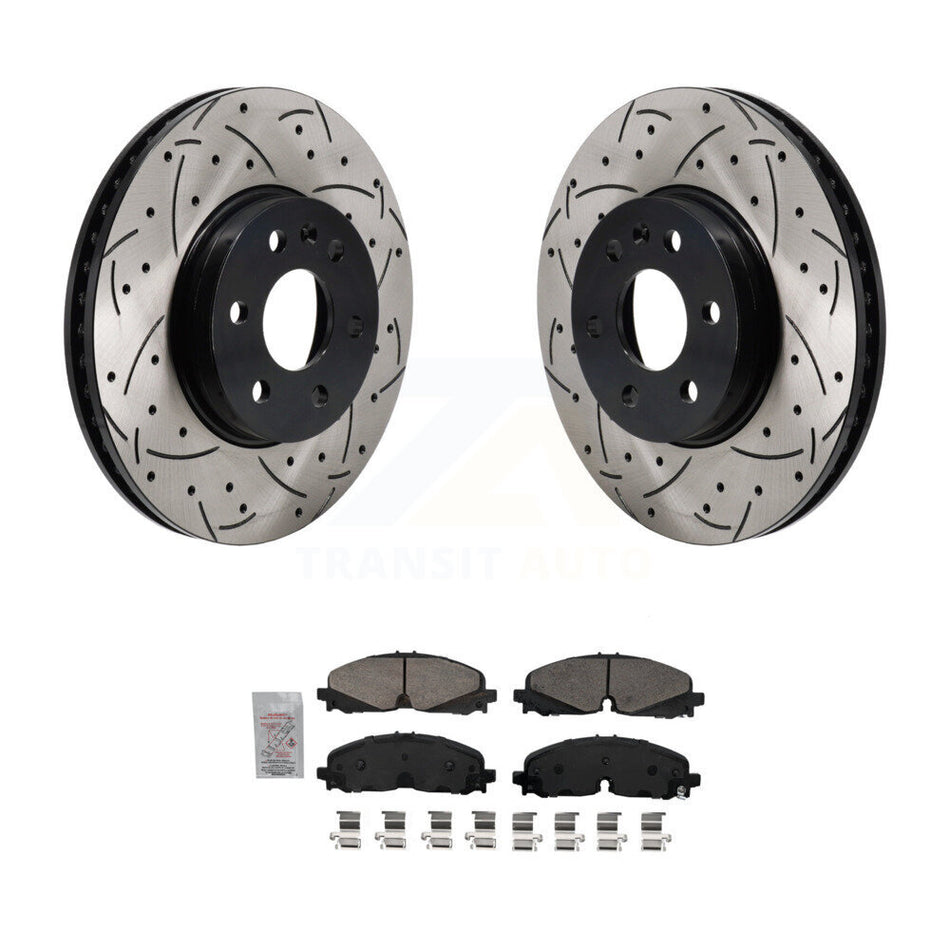 Front Drill Slot Brake Rotors Ceramic Pad Kit For 2021-2022 Chevrolet Colorado GMC Canyon KDA-103004