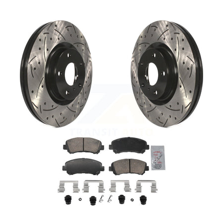 Front Coated Drilled Slotted Disc Brake Rotors And Ceramic Pads Kit For Nissan Maxima KDA-103017