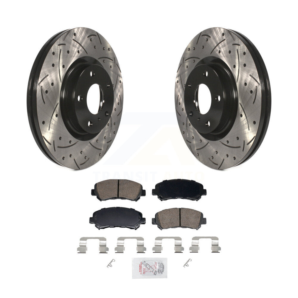 Front Coated Drilled Slotted Disc Brake Rotors And Ceramic Pads Kit For Nissan Maxima KDA-103018