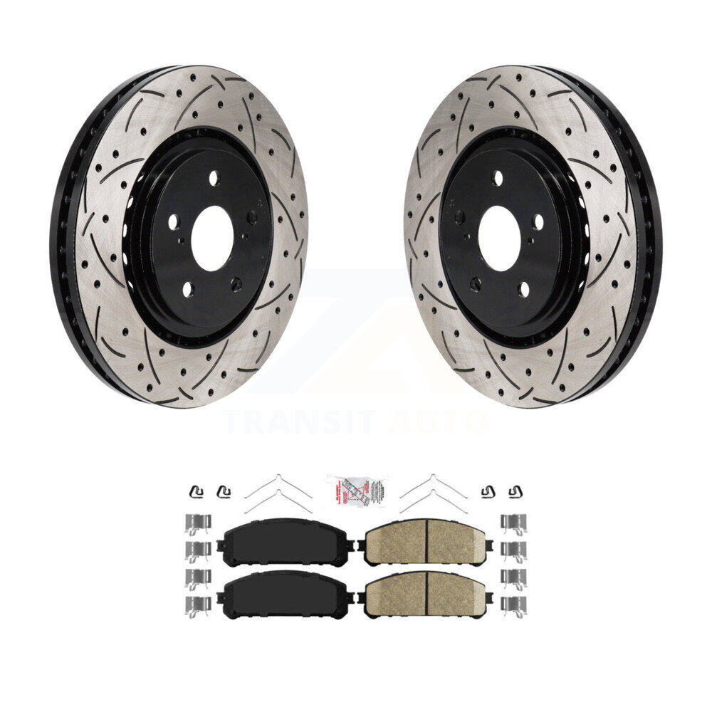 Front Drilled Slot Brake Rotor & Ceramic Pad Kit For Toyota Sienna RAV4 Prime bZ4X Subaru KDA-103032