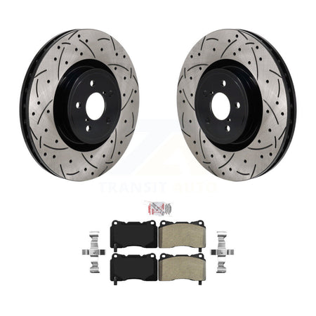 Front Drill Slot Disc Brake Rotors Semi-Metallic Pad Kit For Subaru BRZ Impreza Toyota 86 KDA-103037