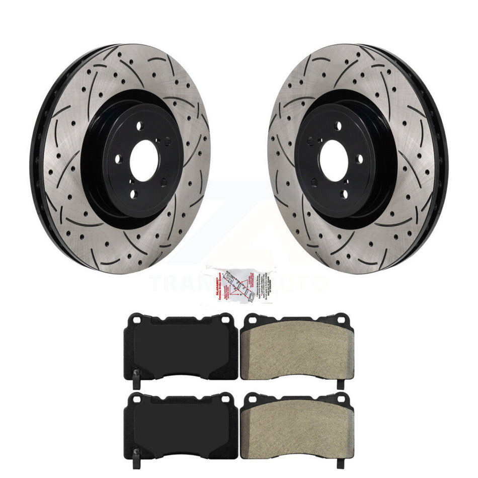 Front Drill Slot Disc Brake Rotors Semi-Metallic Pad Kit For Subaru BRZ Impreza Toyota 86 KDA-103038