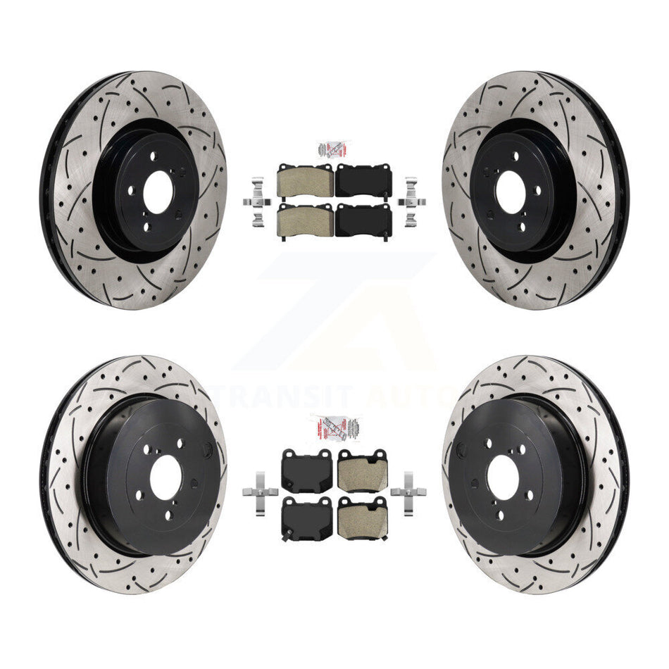 Front Rear Semi-Metallic Pad & Drilled Slot Disc Brake Rotor Kit For Subaru BRZ Toyota 86 KDA-103058
