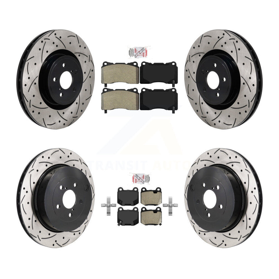 Front Rear Semi-Metallic Pad & Drilled Slot Disc Brake Rotor Kit For Subaru BRZ Toyota 86 KDA-103060