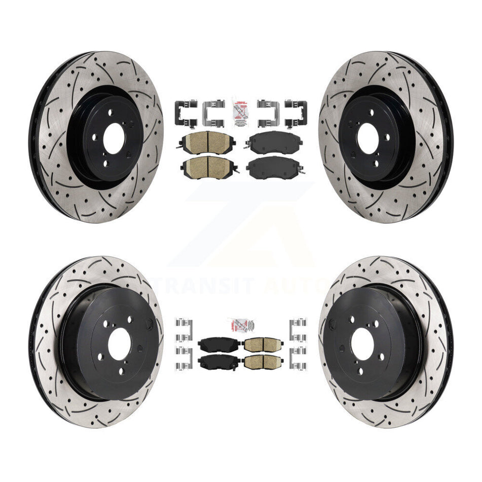 Front Rear Ceramic Pad Drilled Slot Brake Rotor Kit For 2019 Toyota 86 With Brembo Brakes KDA-103062