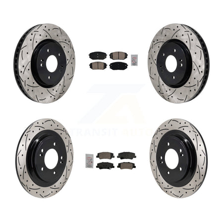 Front Rear Ceramic Pad Drilled Slot Disc Brake Rotors Kit For Hyundai Tucson Kia Sportage KDA-103064