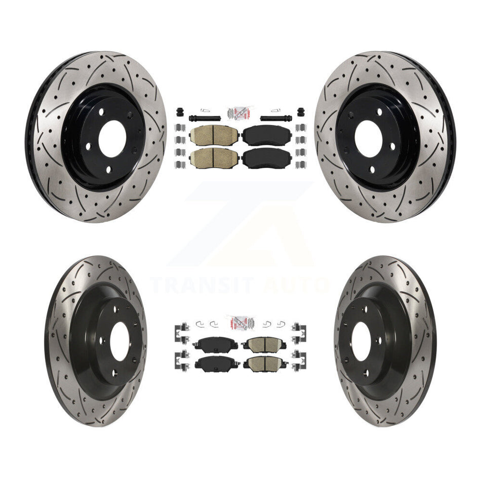 Front Rear Ceramic Pad Drilled Slot Brake Rotor Kit For 2019-2024 Mazda CX-5 Turbocharged KDA-103066