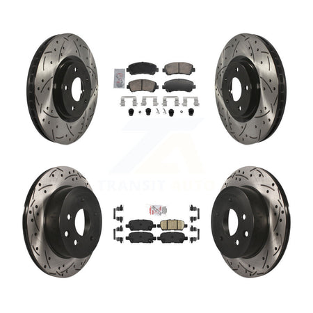 Front Rear Ceramic Pad Drill Slot Disc Brake Rotor Kit For 2014-2017 Nissan Juke Nismo RS KDA-103102