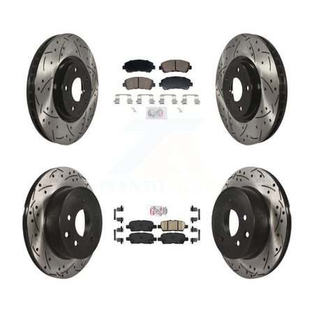 Front Rear Ceramic Pad Drill Slot Disc Brake Rotor Kit For 2014-2017 Nissan Juke Nismo RS KDA-103104