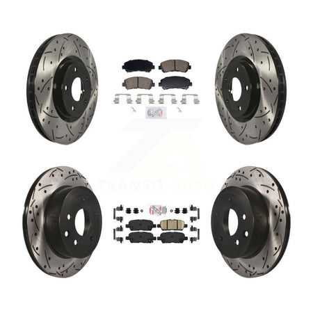 Front Rear Ceramic Pad Drill Slot Disc Brake Rotor Kit For 2014-2017 Nissan Juke Nismo RS KDA-103105