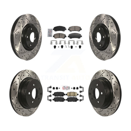 Front Rear Ceramic Pad And Coated Drilled Slotted Disc Brake Rotors Kit For Nissan Maxima KDA-103107