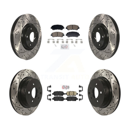 Front Rear Ceramic Pad And Coated Drilled Slotted Disc Brake Rotors Kit For Nissan Maxima KDA-103108
