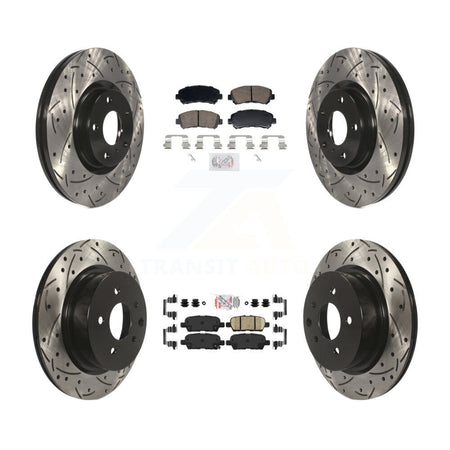 Front Rear Ceramic Pad And Coated Drilled Slotted Disc Brake Rotors Kit For Nissan Maxima KDA-103109