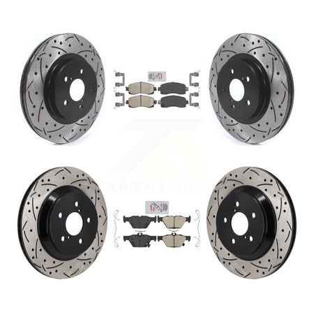 Front Rear Ceramic Pad & Coated Drilled Slotted Disc Brake Rotor Kit For Subaru Crosstrek KDA-103136