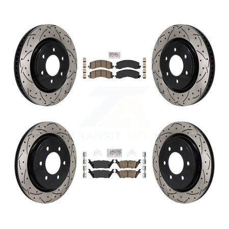 Front Rear Ceramic Pad Drill Slot Disc Brake Rotors Kit For Ford F-150 Expedition Lincoln KDA-103142