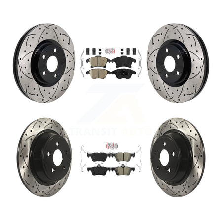 Front Ceramic Rear Semi-Metallic Pad Drill Slot Disc Brake Rotor Kit For Lincoln MKZ 2.0L KDA-103150