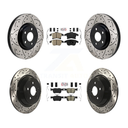Front Ceramic Rear Semi-Metallic Pad Drill Slot Disc Brake Rotor Kit For Lincoln MKZ 2.0L KDA-103151