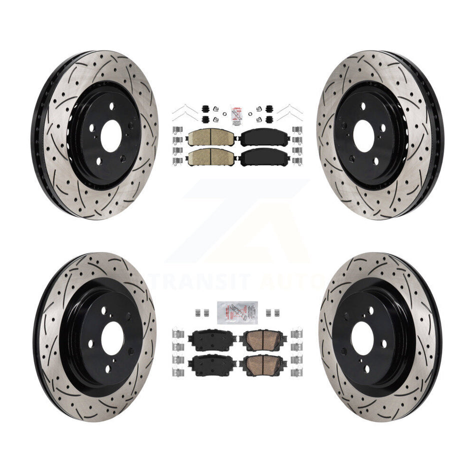 Front Rear Ceramic Pad Drill Slot Disc Brake Rotor Kit For Toyota Sienna RAV4 Prime Lexus KDA-103155