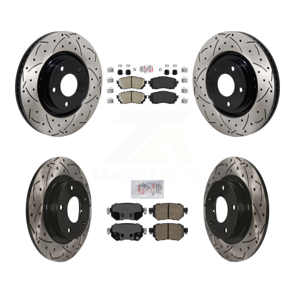Front Rear Ceramic Pad Coat Drill Slot Disc Brake Rotor Kit For 2021 Mazda 6 Turbocharged KDA-103163