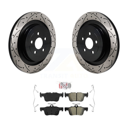 Rear Drilled Slot Disc Brake Rotor & Semi-Metallic Pad Kit For Ford Edge Lincoln Nautilus KDA-103166