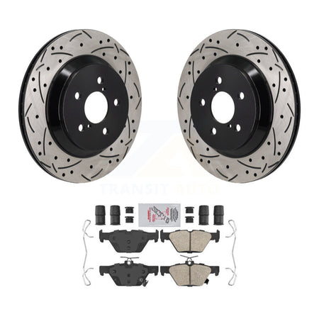Rear Coated Drilled Slotted Disc Brake Rotors And Ceramic Pads Kit For Subaru Crosstrek KDA-103184