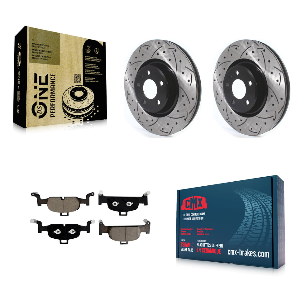 Front Drill Slot Brake Rotors Ceramic Pad Kit For Audi A4 Quattro Q5 A5 Sportback allroad KDC-100157