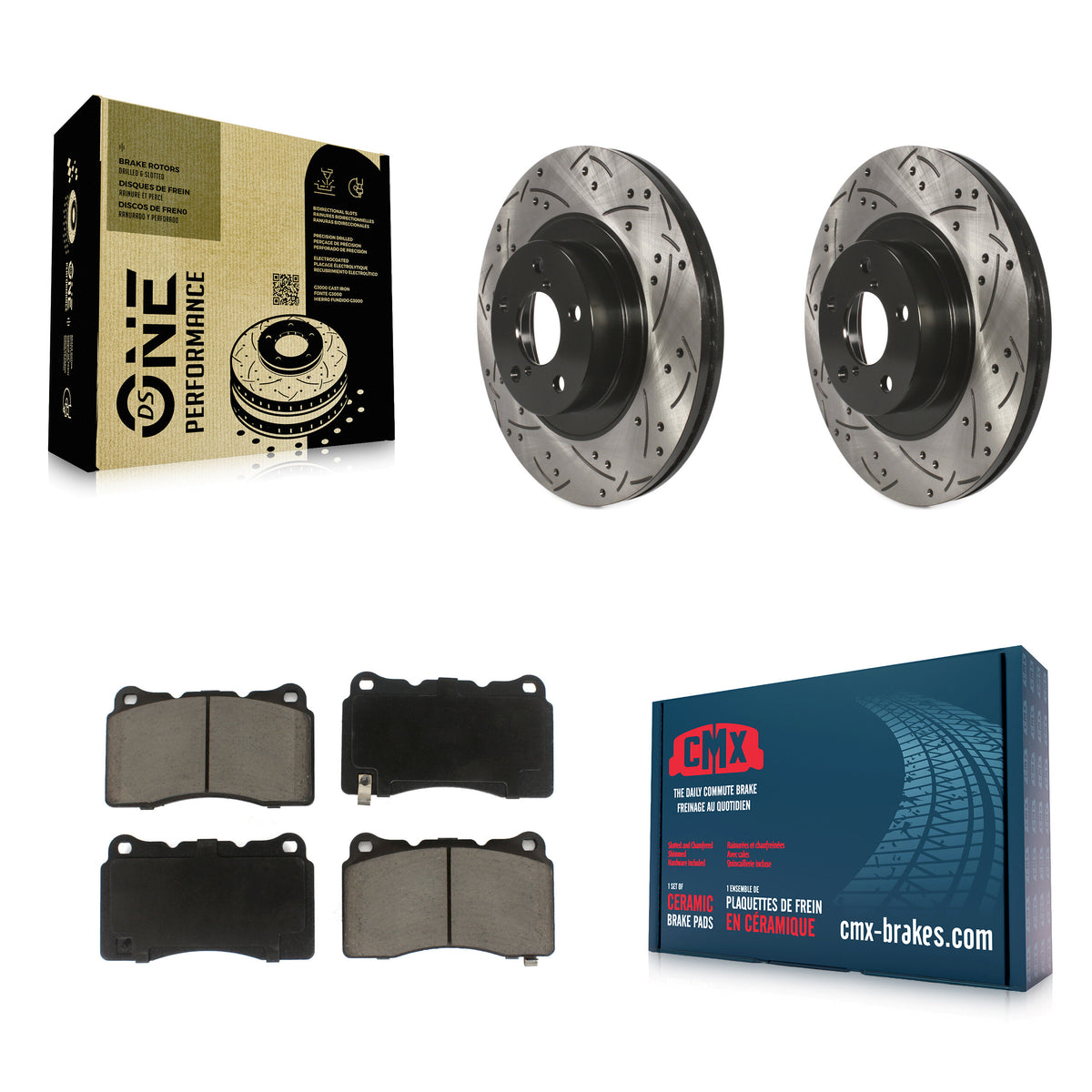 Front Drilled Slot Brake Rotor & Ceramic Pad Kit For 2019 Toyota 86 Without Brembo Brakes KDC-100164
