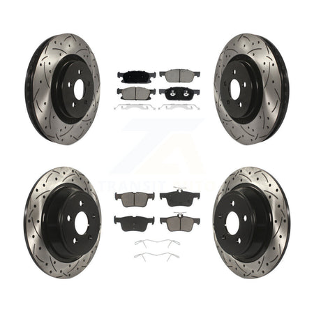 Front Rear Drill Slot Brake Rotor Ceramic Pad Kit For Ford Fusion Lincoln MKZ Continental KDC-100354