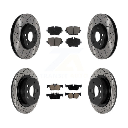 Front Rear Drill Slot Disc Brake Rotor Ceramic Pad Kit For Mini Cooper Countryman Clubman KDC-100497
