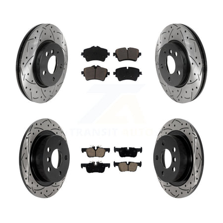 Front Rear Coated Drilled Slot Disc Brake Rotor & Ceramic Pad Kit For Mini Cooper Clubman KDC-100498