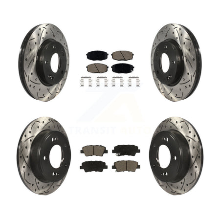 Front Rear Drill Slot Brake Rotor Ceramic Pad Kit For Kia Hyundai Forte Kona Soul Elantra KDC-100631