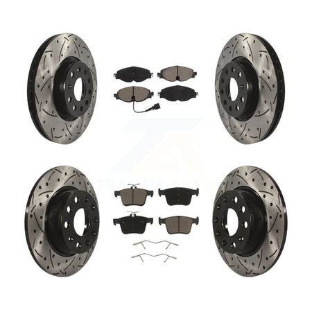 Front Rear Drill Slot Brake Rotors Ceramic Pad Kit For Volkswagen Taos Audi A3 Quattro TT KDC-100653