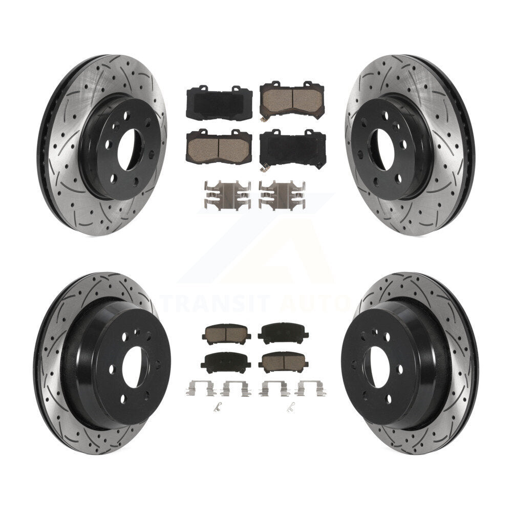Front Rear Drill Slot Disc Brake Rotors Ceramic Pad Kit For Chevrolet Colorado GMC Canyon KDC-100670