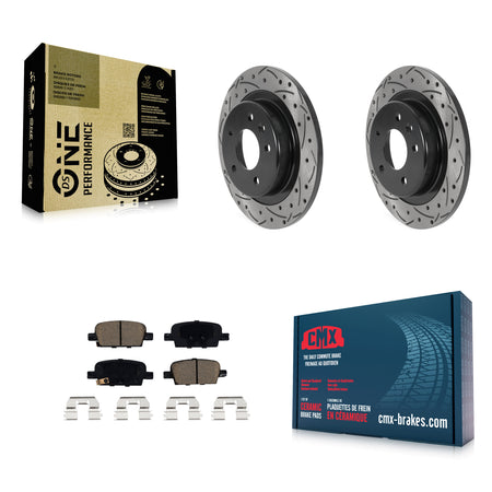 Rear Coated Drilled Slotted Disc Brake Rotors And Ceramic Pads Kit For Chevrolet Malibu KDC-100858