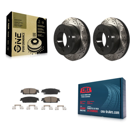 Rear Drill Slot Disc Brake Rotor Ceramic Pad Kit For Chevrolet Suburban With 8 Lug Wheels KDC-100899